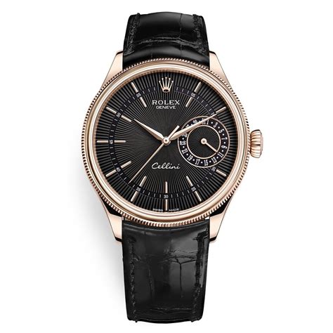 rolex cellini black strap.